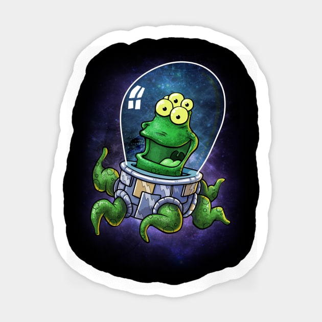 Alien UFO combo Sticker by Bleee